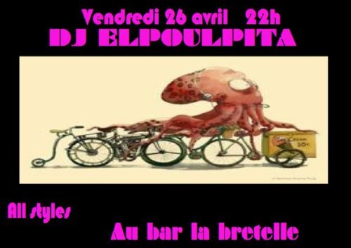 Dj elpoulpita à La Bretelle, bar associatif à Genève