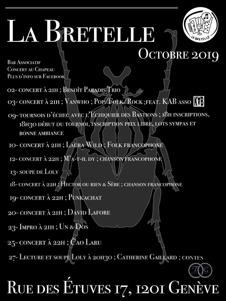 Programme d'octobre 2019 à La Bretelle